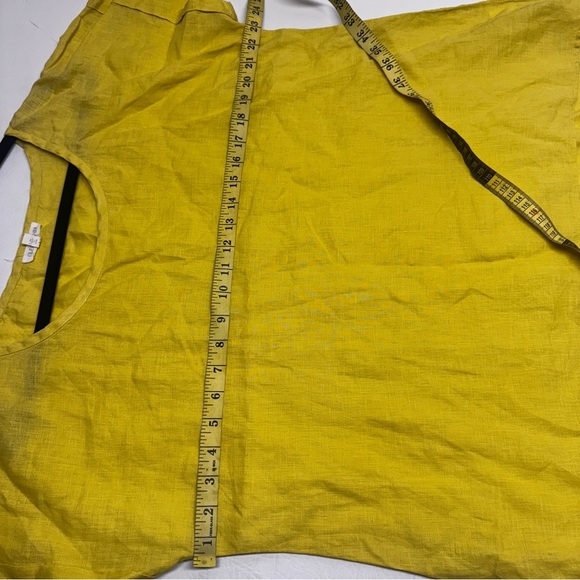 EILEEN FISHER IRISH LINEN Yellow Women's Top TUNIC SIZE L - Picture 6 of 7